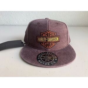 Harley-Davidson Cap Hat Bar & Shield Washed Fitted 97777-23VM Brown Sz 7 1/2 NEW
